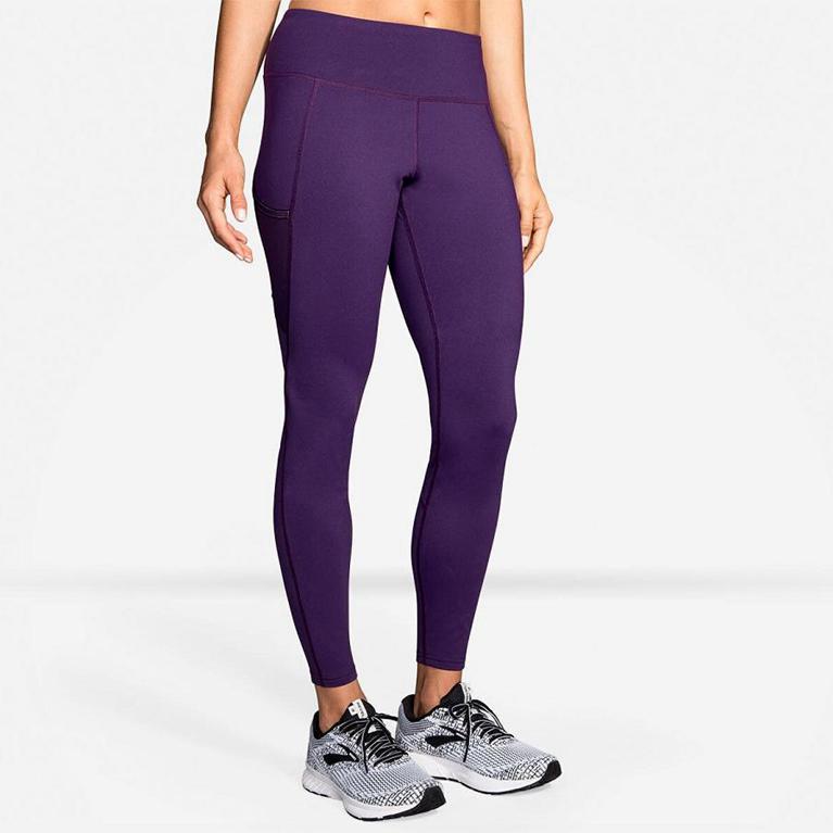 Brooks THRESHOLD Running Leggings Womens Canada - Purple (JTL479168)